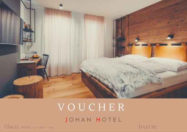 Poukaz pro 2 osoby JOHAN HOTEL -  pokoj STANDARD + lahev vína