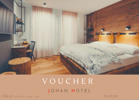 Poukaz pro 2 osoby JOHAN HOTEL -  pokoj STANDARD + lahev vína